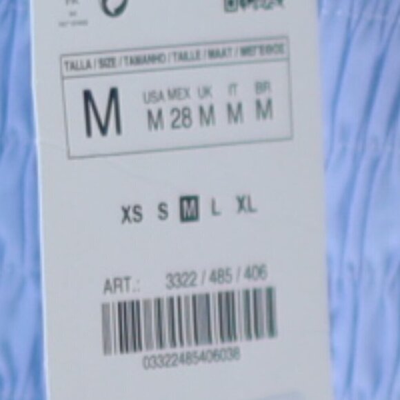 Zara Blue Elastic Trim off the shoulder top Size M - Picture 7 of 9